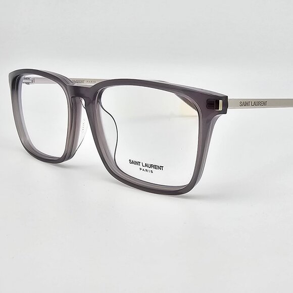 Saint Laurent Paris SL112/F 003 Grey Translucent Silver Eyeglasses Frame Italy - Picture 1 of 11